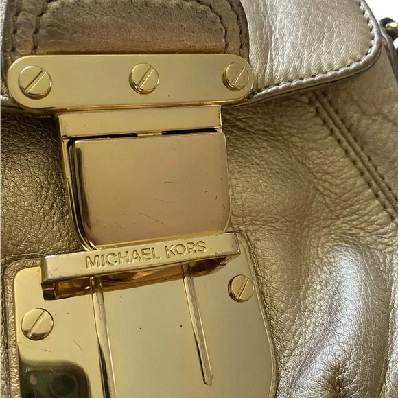 Michael Kors Metallic Gold Sloan Crossbody Bag - Picture 6 of 8